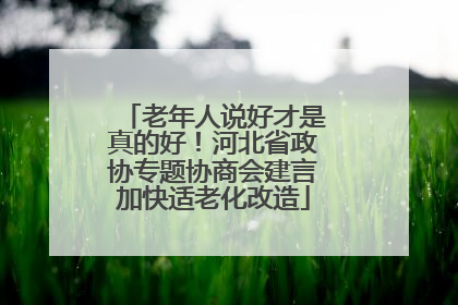 老年人说好才是真的好！河北省政协专题协商会建言加快适老化改造